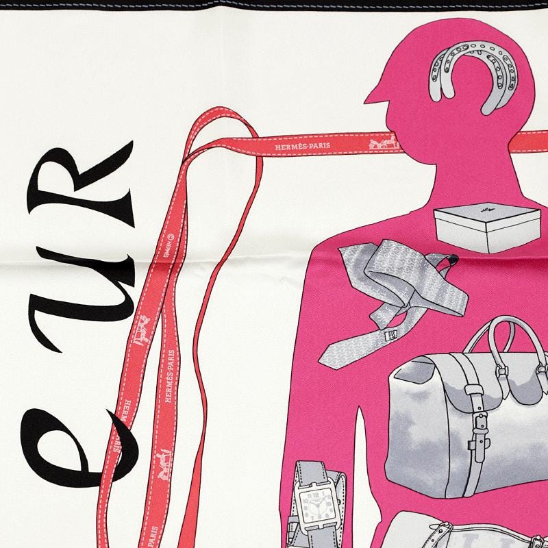 Hermes Scarf "Monsieur et Madame" by Bali Barret 90cm Silk | Carre Foulard
