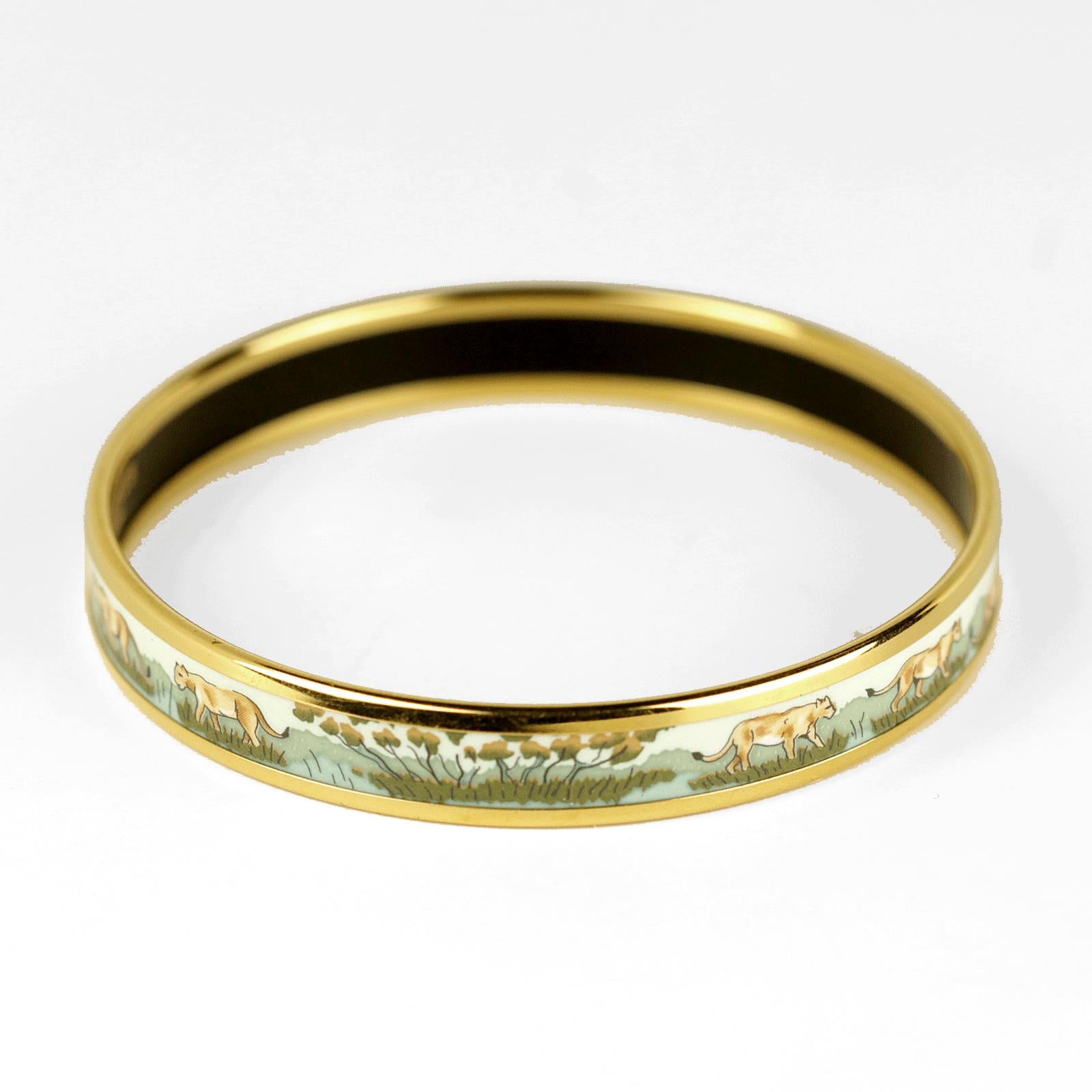 Hermes Bracelet Enamel Gold 65 Narrow | Bangle