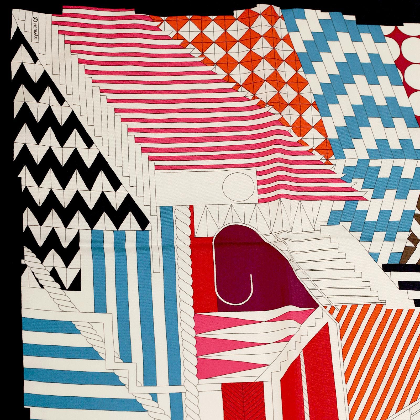 Hermes Scarf "Promenade au Faubourg" by Nigel Peake 90cm Silk | Carre Foulard