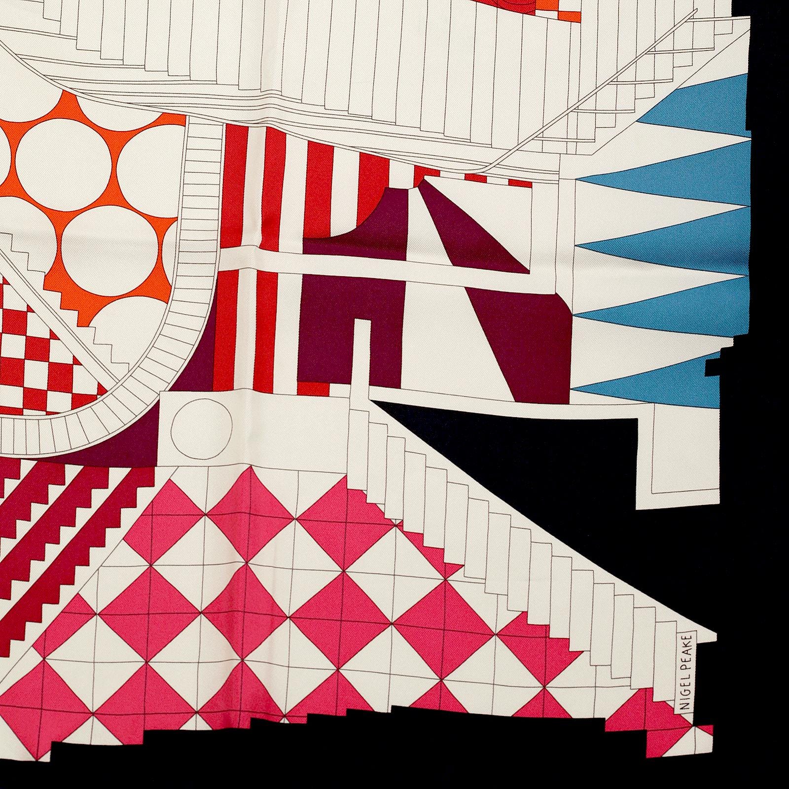 Hermes Scarf "Promenade au Faubourg" by Nigel Peake 90cm Silk | Carre Foulard