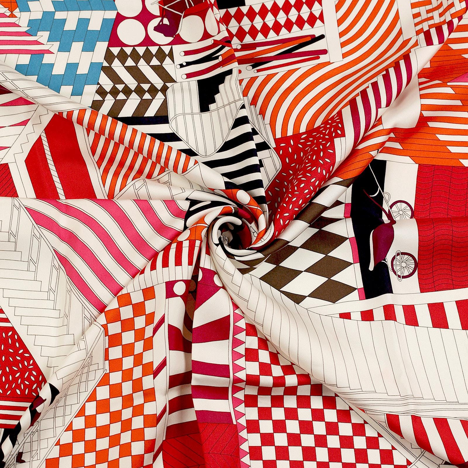 Hermes Scarf "Promenade au Faubourg" by Nigel Peake 90cm Silk | Carre Foulard