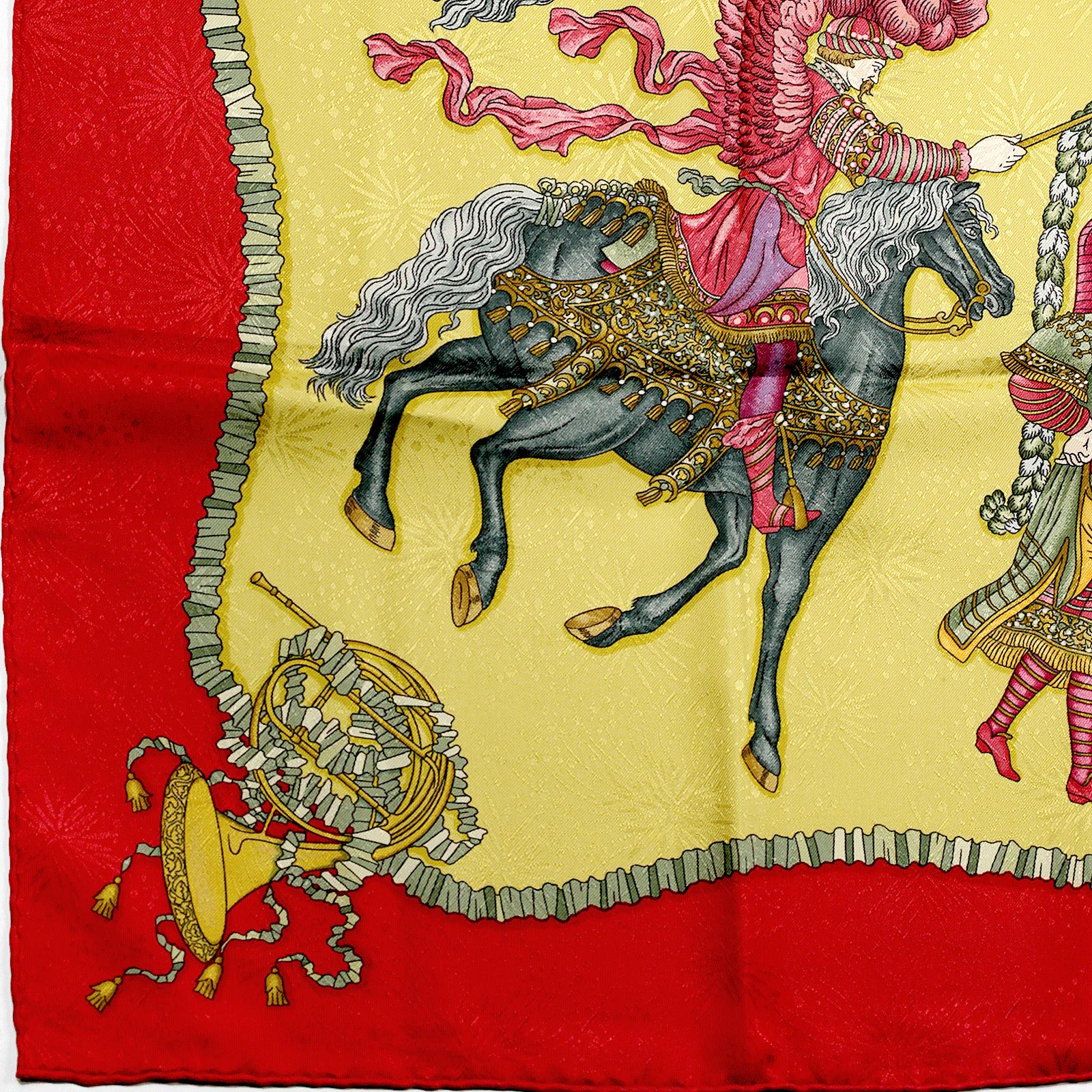 Hermes Scarf "Les Fetes du Roi Soleil" by Michel Duchene 90cm Silk Jacquard | Carre Foulard