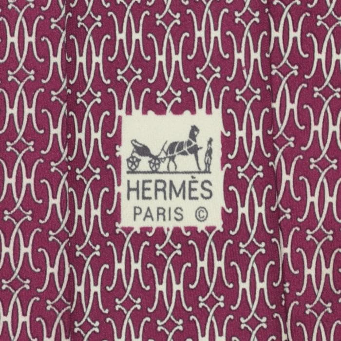 Hermes Men's Silk Tie Geometric H Pattern 7169