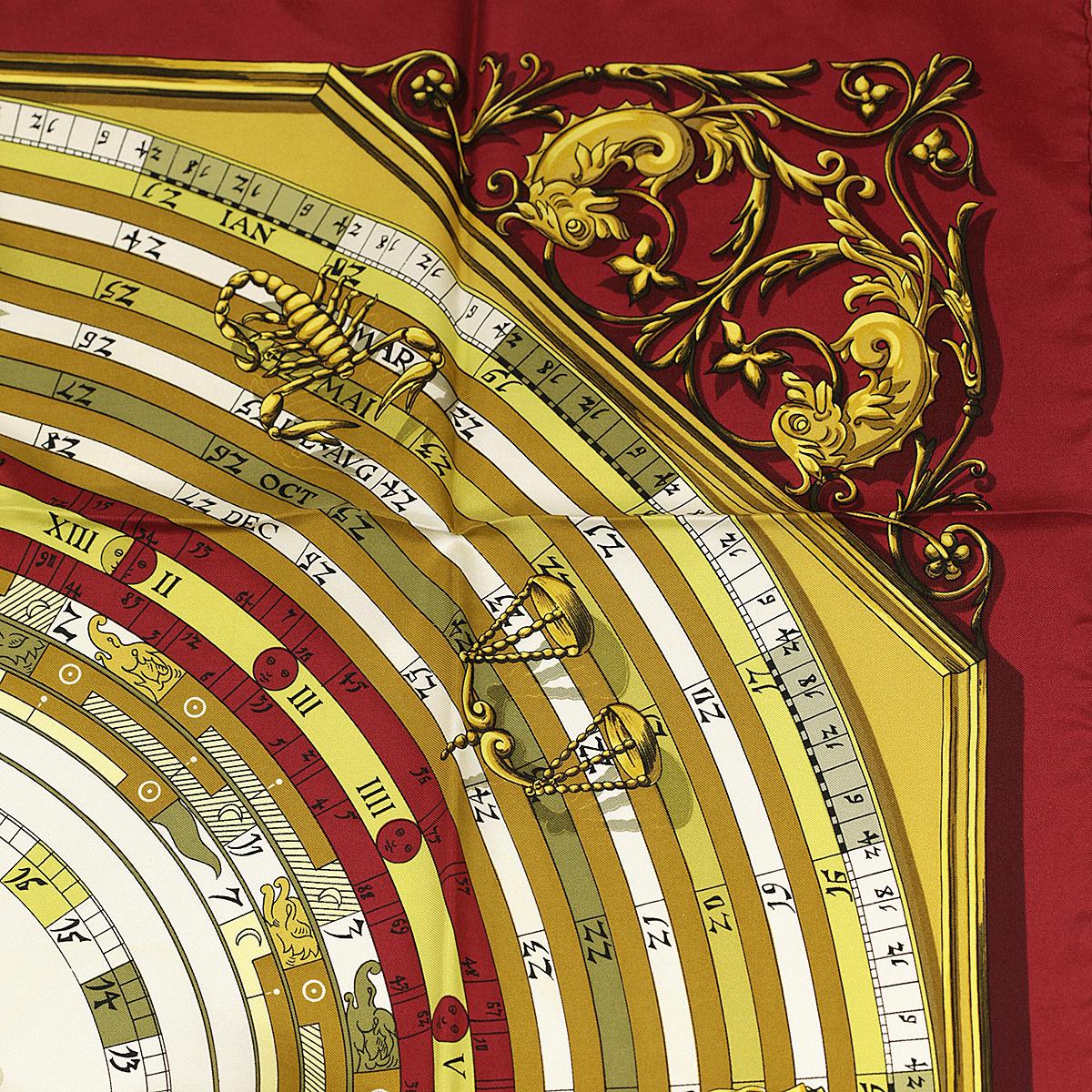 Hermes Scarf "Astrologie" by Françoise Façonnet Vintage 90cm Silk