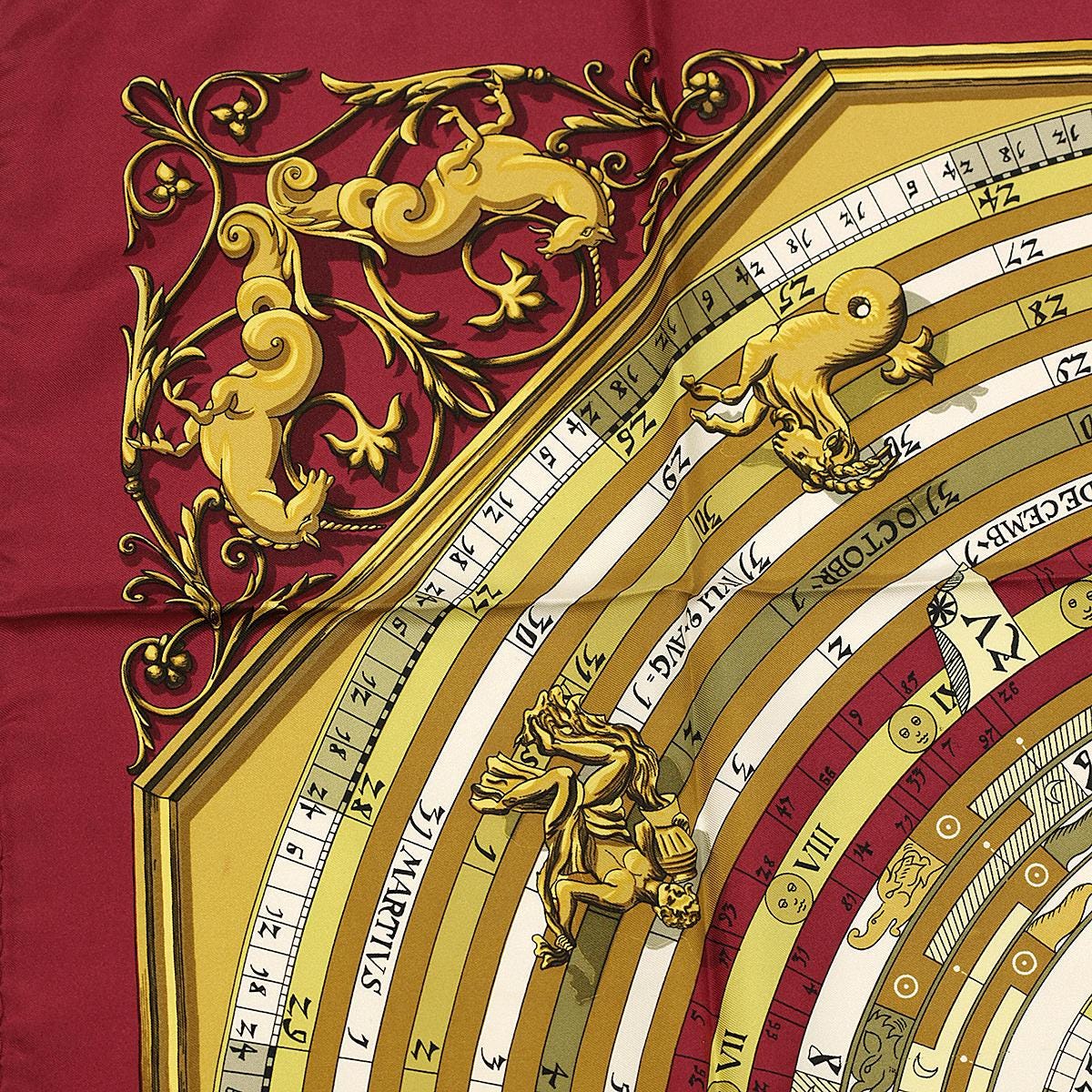 Hermes Scarf "Astrologie" by Françoise Façonnet Vintage 90cm Silk