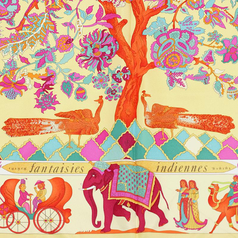 Hermes Scarf "Fantaisies Indiennes" by Loïc Dubigeon 90cm Silk | Carre Foulard
