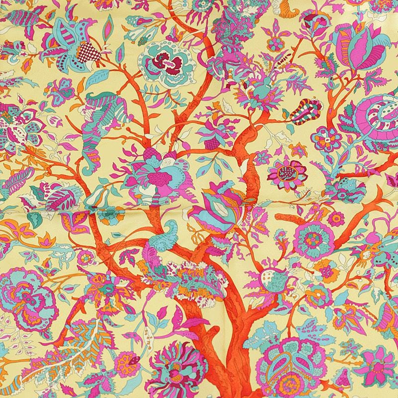 Hermes Scarf "Fantaisies Indiennes" by Loïc Dubigeon 90cm Silk | Carre Foulard