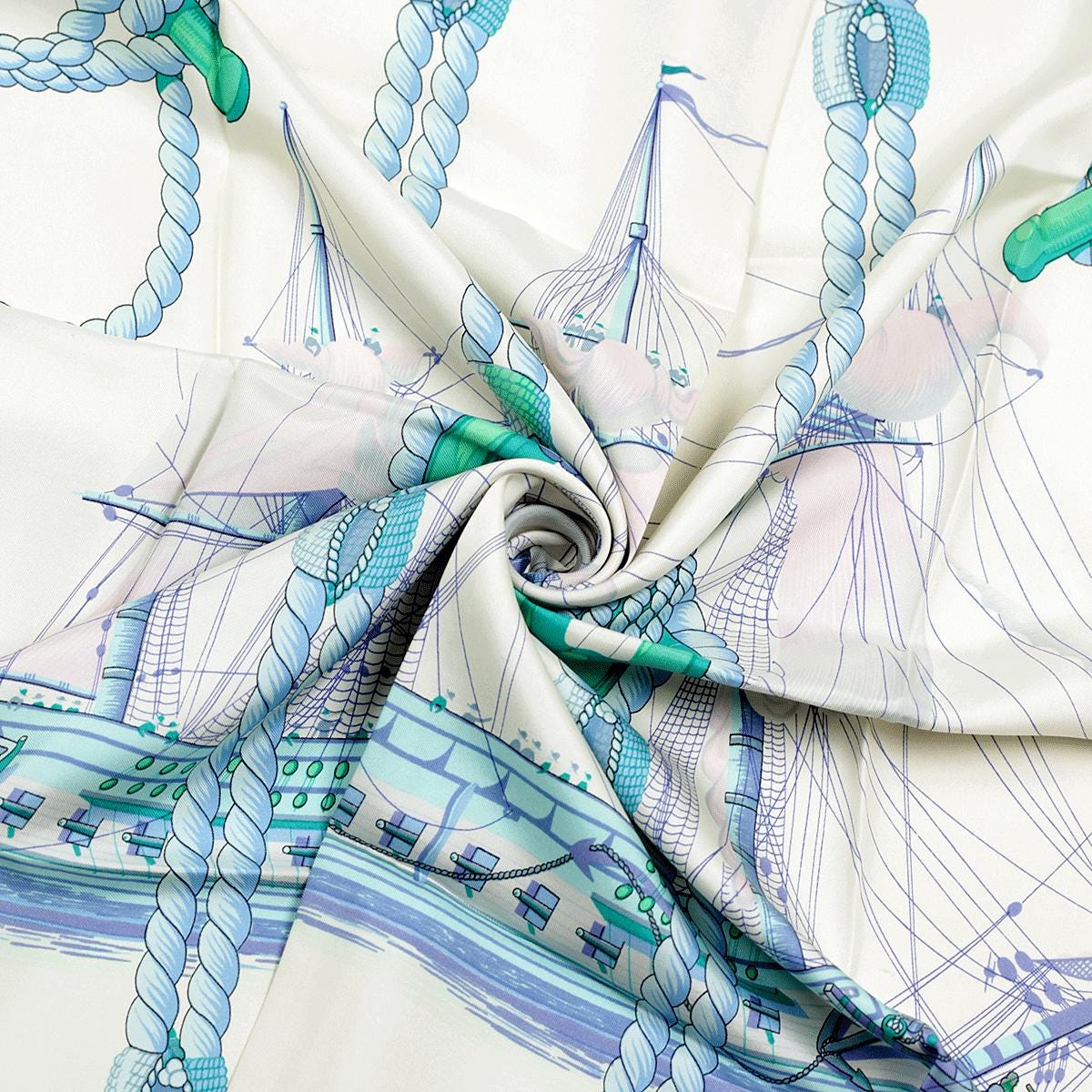 Hermes Scarf "Tribord" by Julia Abadie 90cm Silk | Carre Foulard