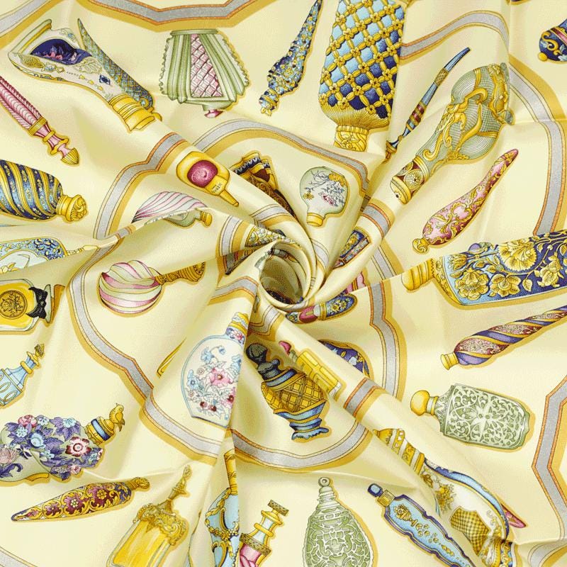 Hermes Scarf "Flacons" by Catherine Baschet Vintage 90cm Silk | Foulard Carre