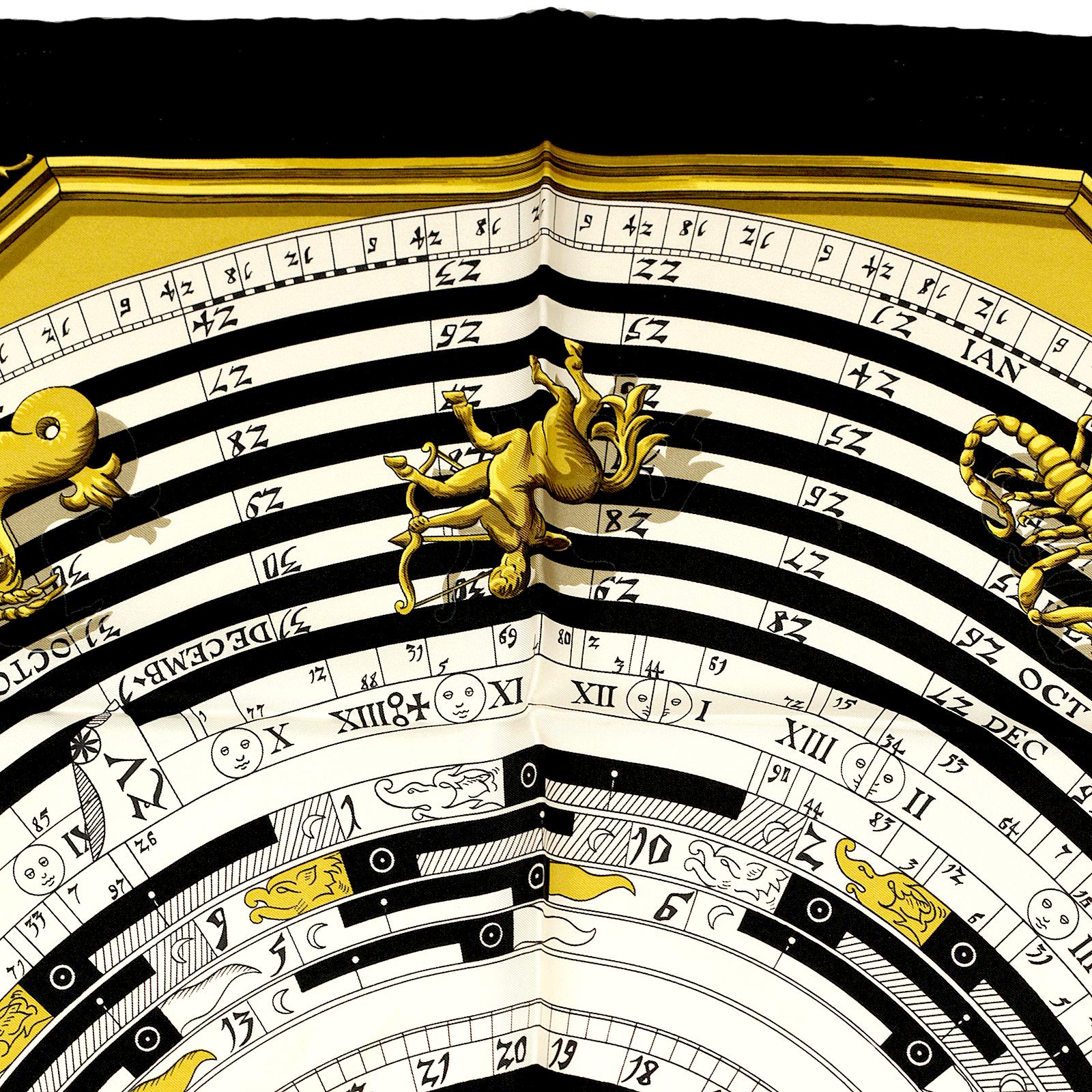 Hermes Scarf "Astrologie" by Françoise Façonnet Vintage 90cm Silk | Carre Foulard
