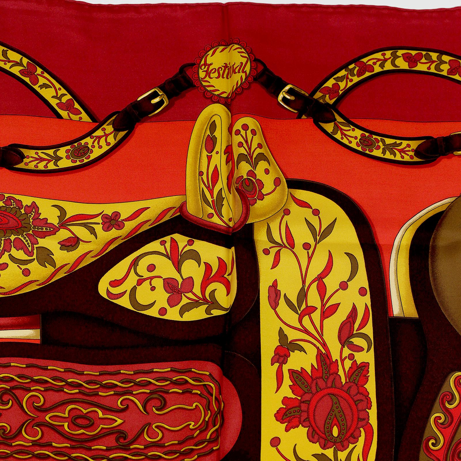 Hermes Scarf "Festival" by Henri d'Origny 90cm Silk | Carre Foulard