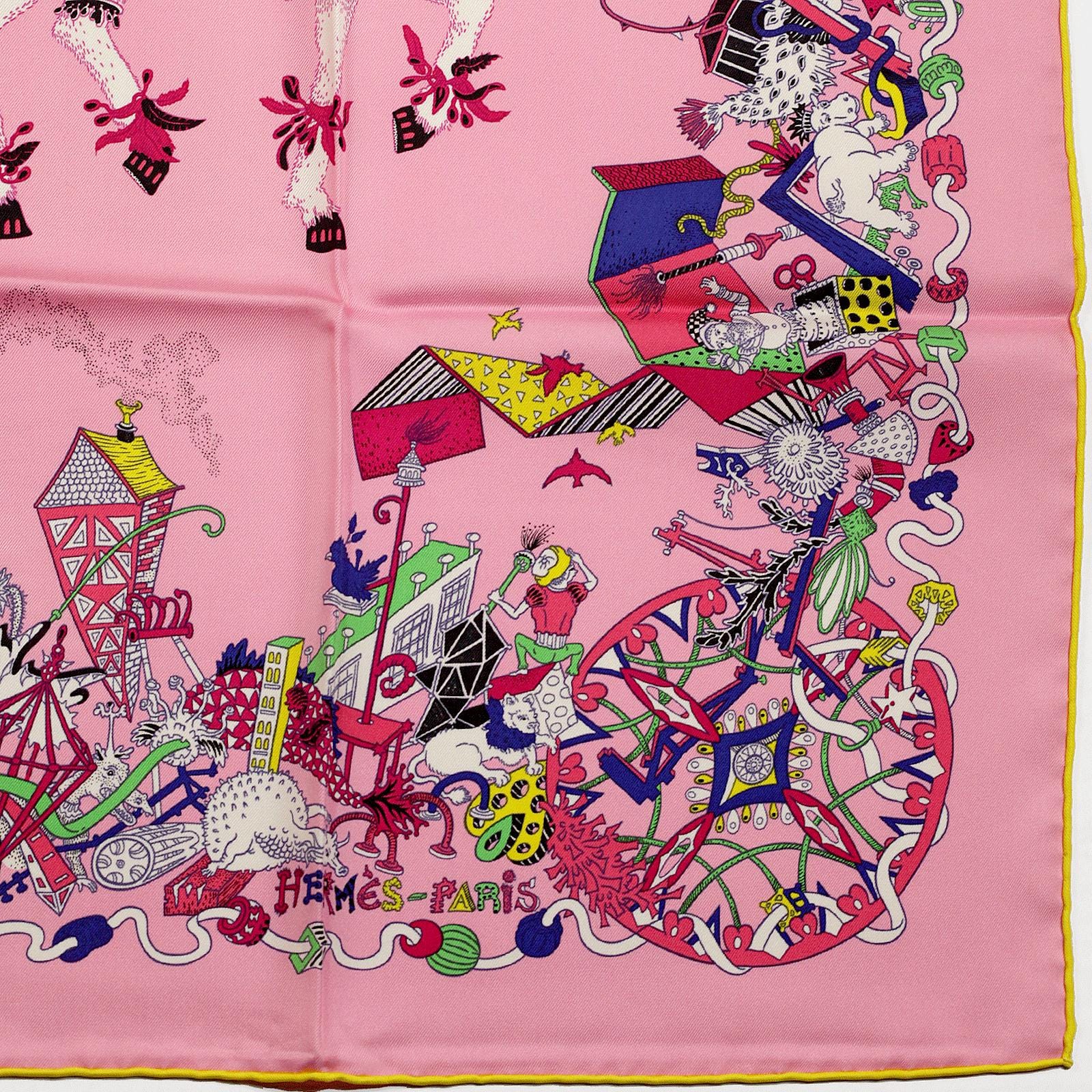Hermes Scarf "La Folle Parade" by Claire Fanjul 90cm Silk | Carre Foulard