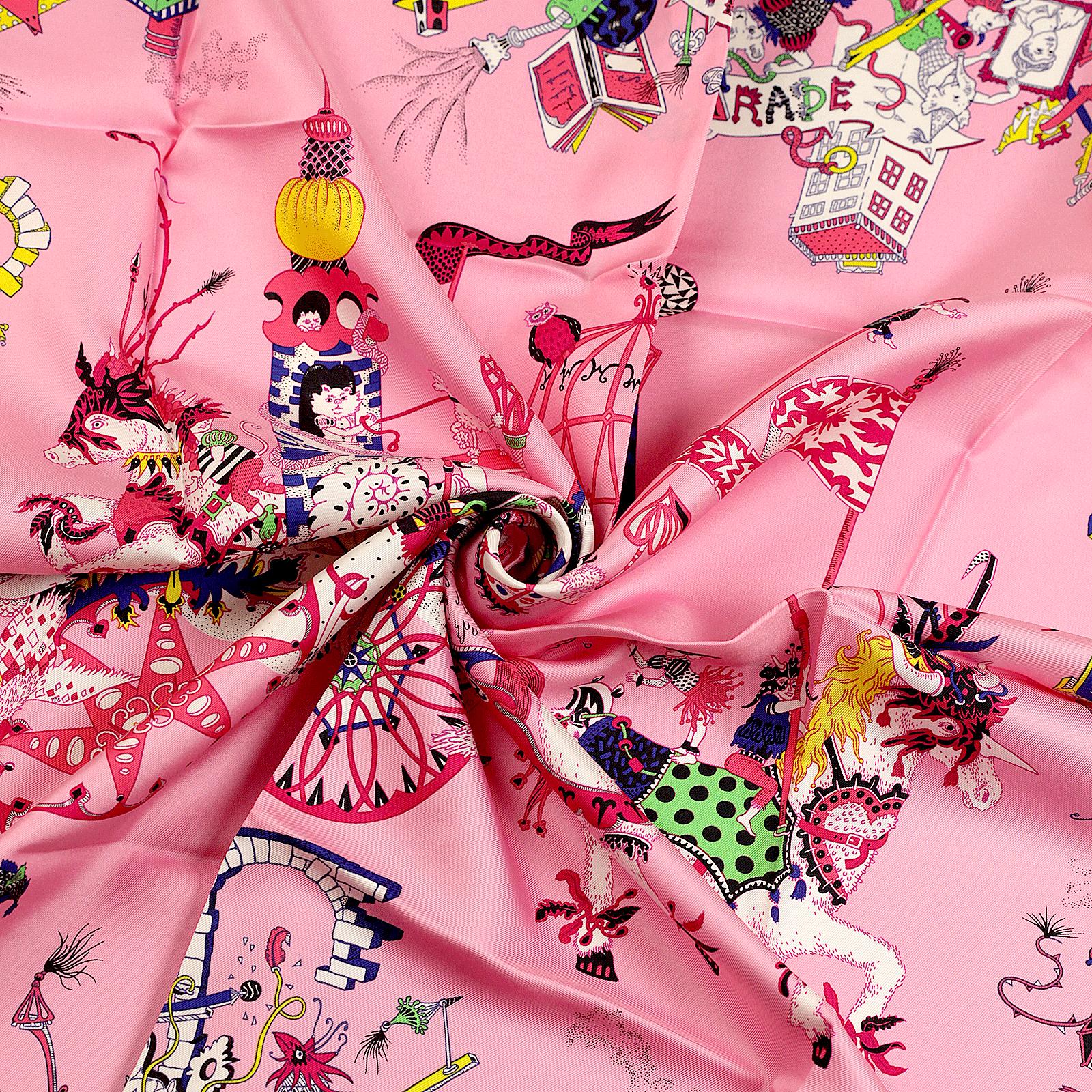 Hermes Scarf "La Folle Parade" by Claire Fanjul 90cm Silk | Carre Foulard