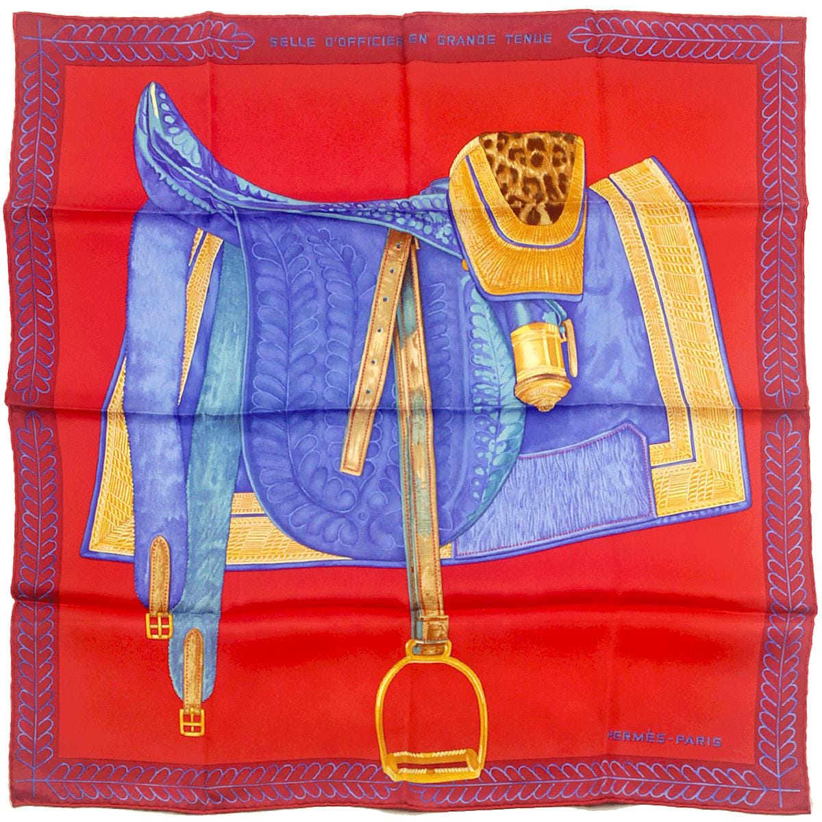 Hermes Scarf "Selle d'Officier en Grande Tenue" by Wlodek Kaminski 70cm Silk | Foulard Carre