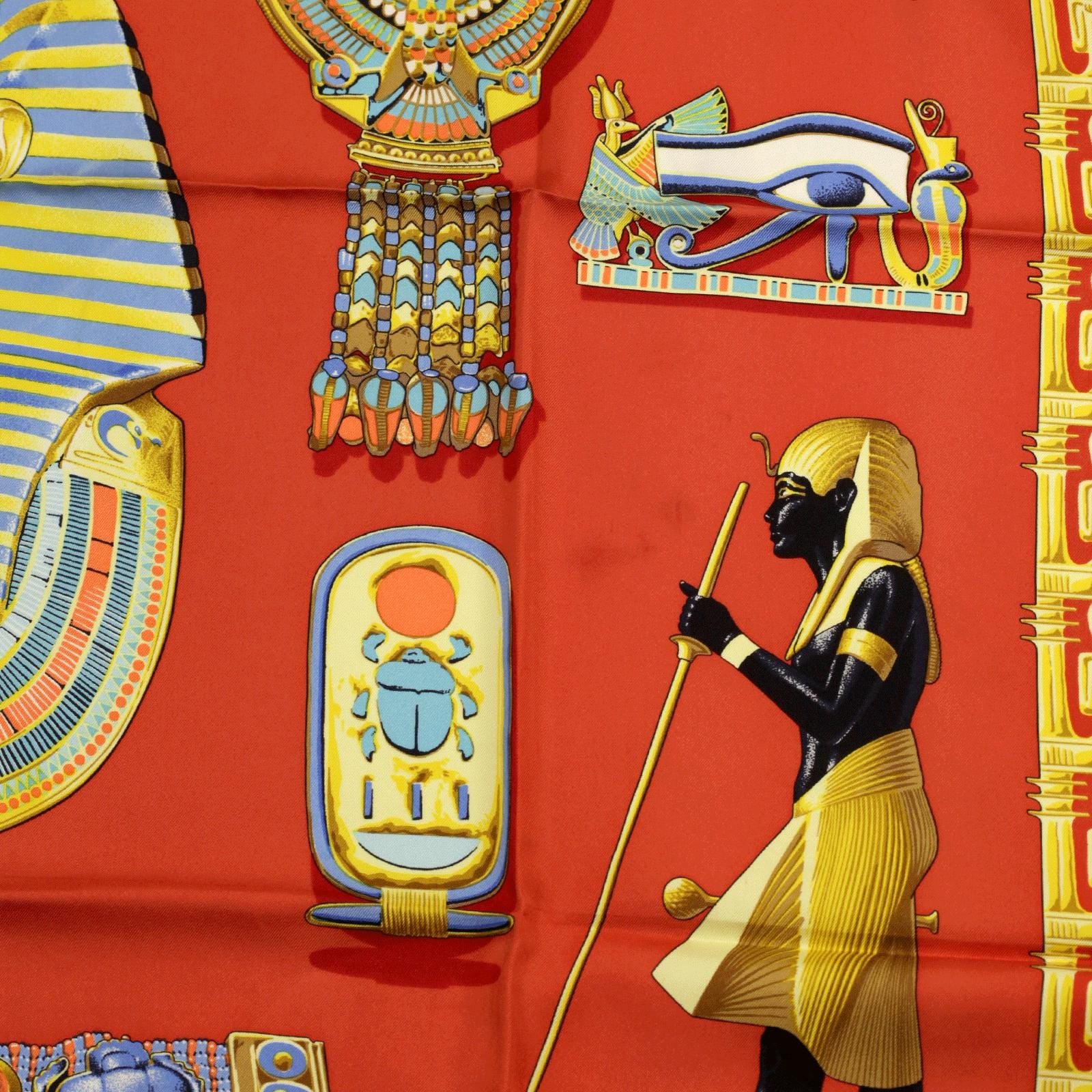 Hermes Scarf "Tutankhamun" by Vladimir Rybaltchenko Vintage 90cm Silk | Foulard Carre