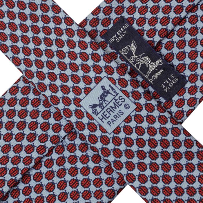 Hermes Men's Silk Tie Whimsical Ladybugs Pattern 5569 | Necktie Cravate