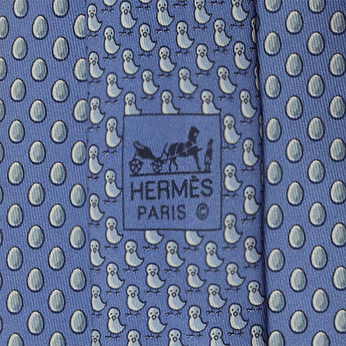 Hermes Men's Silk Tie Twillby Chicken Egg Pattern 5544 | Necktie Cravate