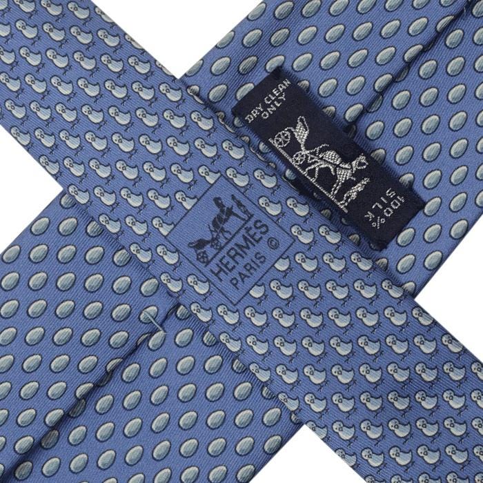 Hermes Men's Silk Tie Twillby Chicken Egg Pattern 5544 | Necktie Cravate