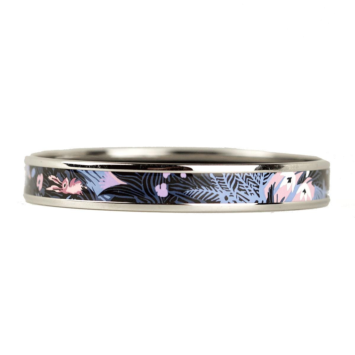 Hermes Bracelet Enamel Palladium Silver 70 Narrow Dans Un Jardin