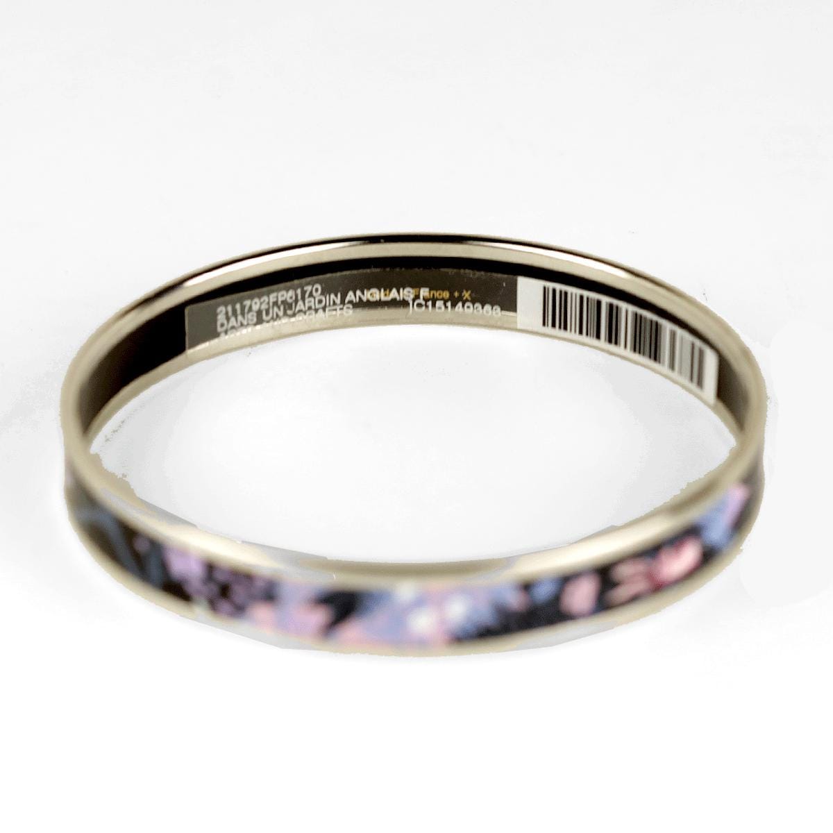 Hermes Bracelet Enamel Palladium Silver 70 Narrow Dans Un Jardin Anglais | Bangle SHW