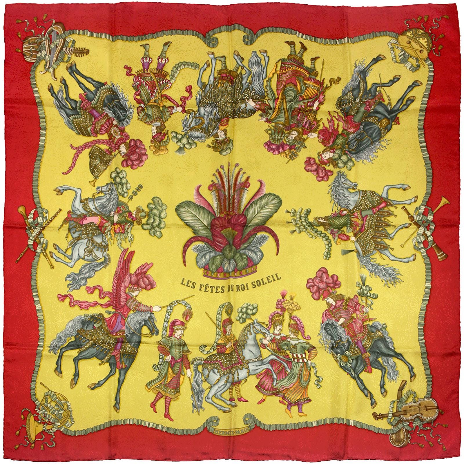 Hermes Scarf "Les Fetes du Roi Soleil" by Michel Duchene 90cm Silk Jacquard | Carre Foulard