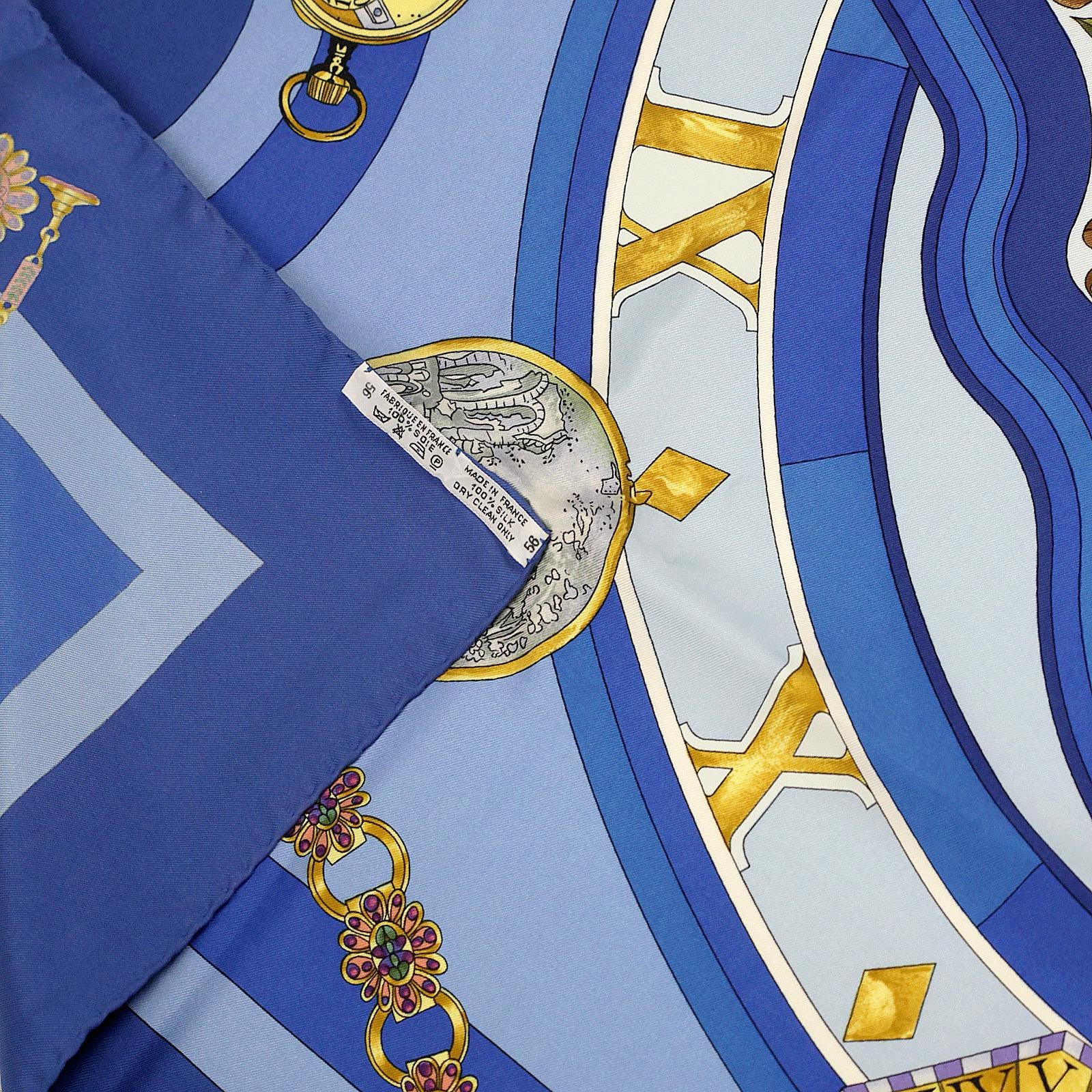 Hermes Scarf "La Ronde des Heures" by Loic Dubigeon 90cm Silk | Foulard Carre