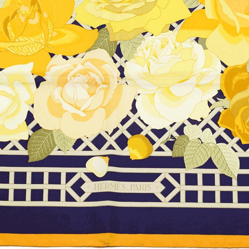 Hermes Scarf "Roseraie" by Christiane Vauzelles 90cm Silk | Carre Foulard
