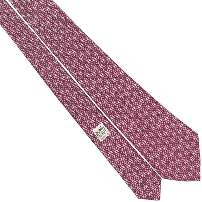 Hermes Men's Silk Tie Geometric H Pattern 7169