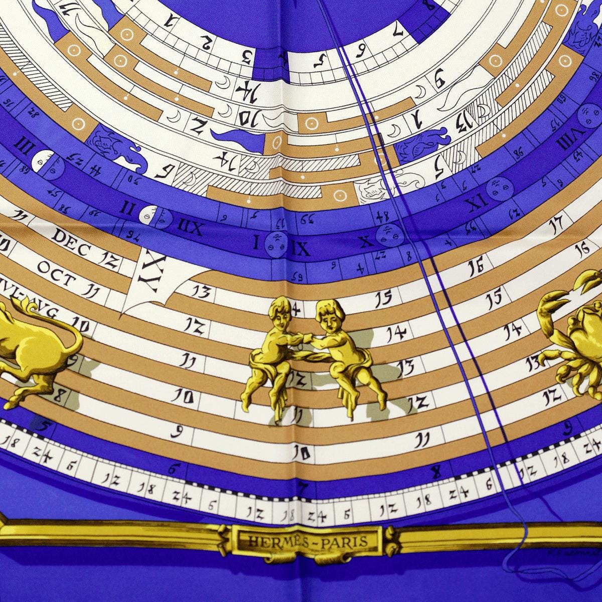 Hermes Scarf "Astrologie" by Françoise Façonnet Vintage 90cm Silk | Carre Foulard