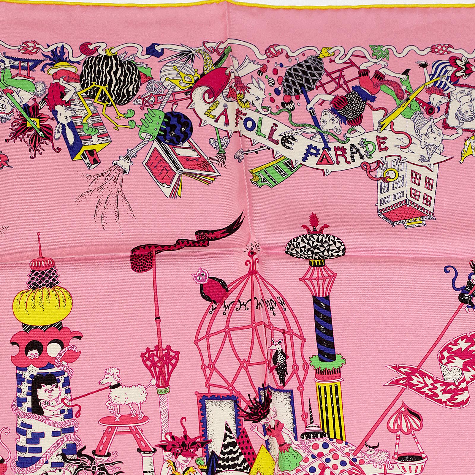 Hermes Scarf "La Folle Parade" by Claire Fanjul 90cm Silk | Carre Foulard