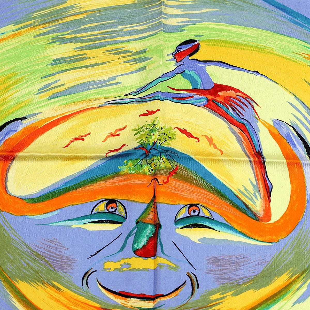 Hermes Scarf "Smiles in Third Millenary" by Sefedin Kwumi 90cm Silk | Carre Foulard