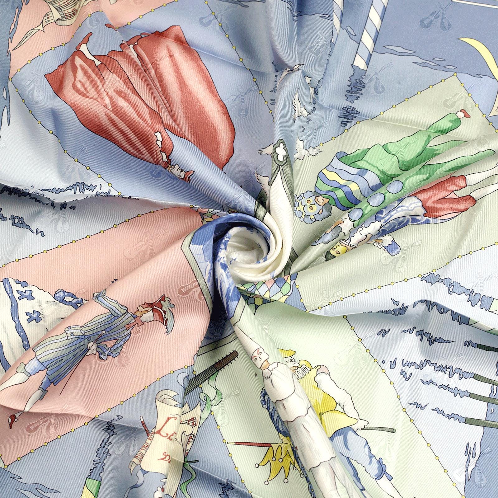 Hermes Scarf Jacquard "Le Carnaval de Venise" by Hubert de Watrigant 90cm Silk | Carre Foulard