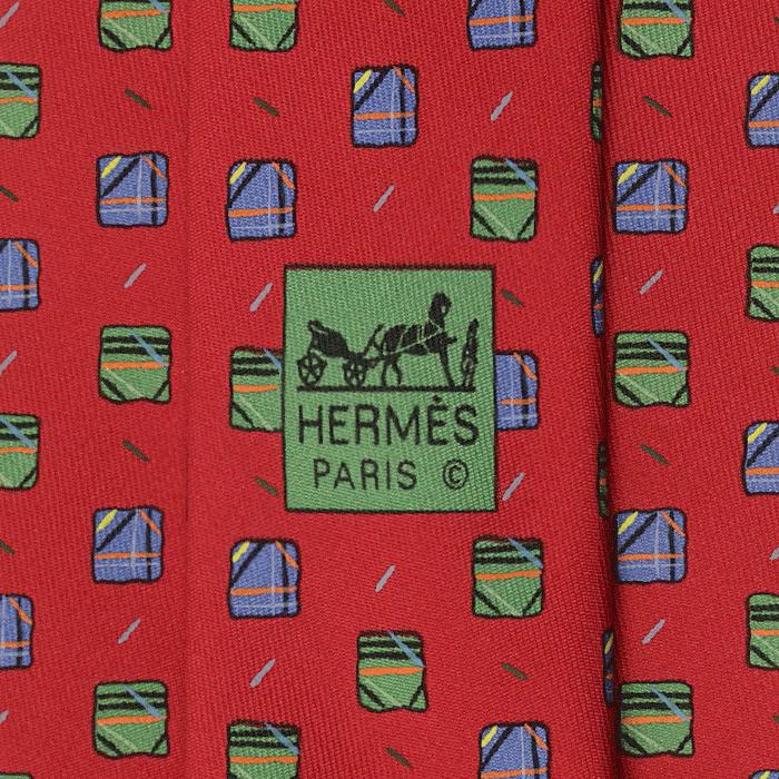 Hermes Men's Silk Tie Geometric Pattern 5061 | Necktie Cravate