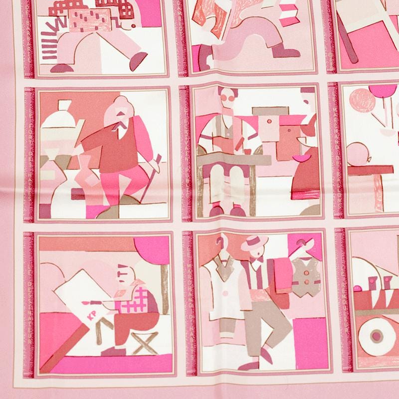 Hermes Scarf "Les Petit Metiers de Paris" by Karen Petrossian 90cm Silk | Carre Foulard