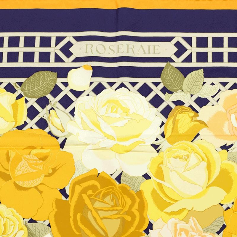 Hermes Scarf "Roseraie" by Christiane Vauzelles 90cm Silk | Carre Foulard