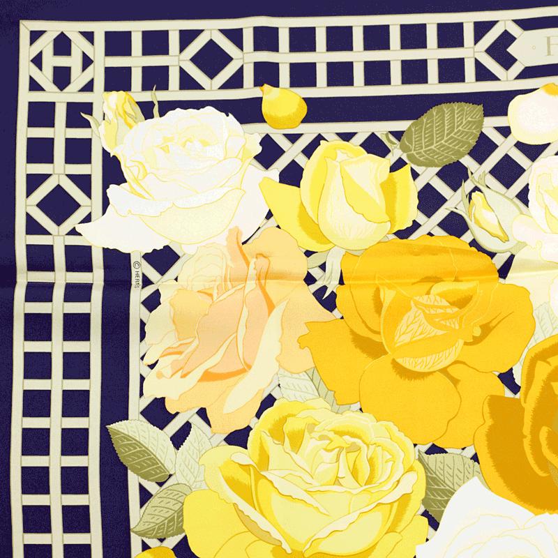 Hermes Scarf "Roseraie" by Christiane Vauzelles 90cm Silk | Carre Foulard