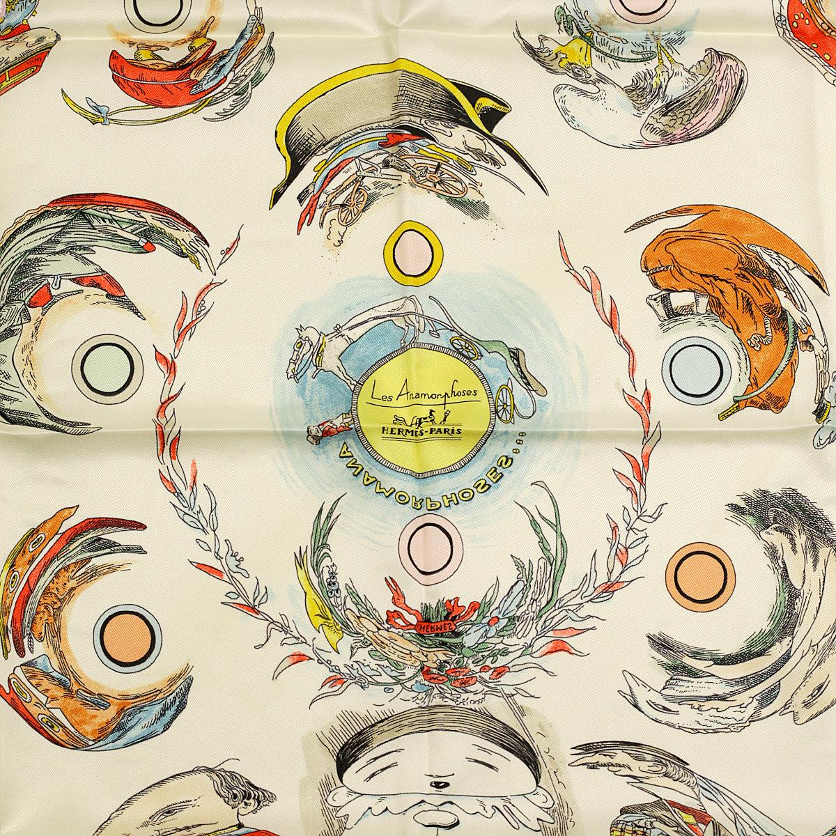 Hermes Scarf "Anamorphoses" by Philippe Dumas 70cm Silk | Foulard Carre