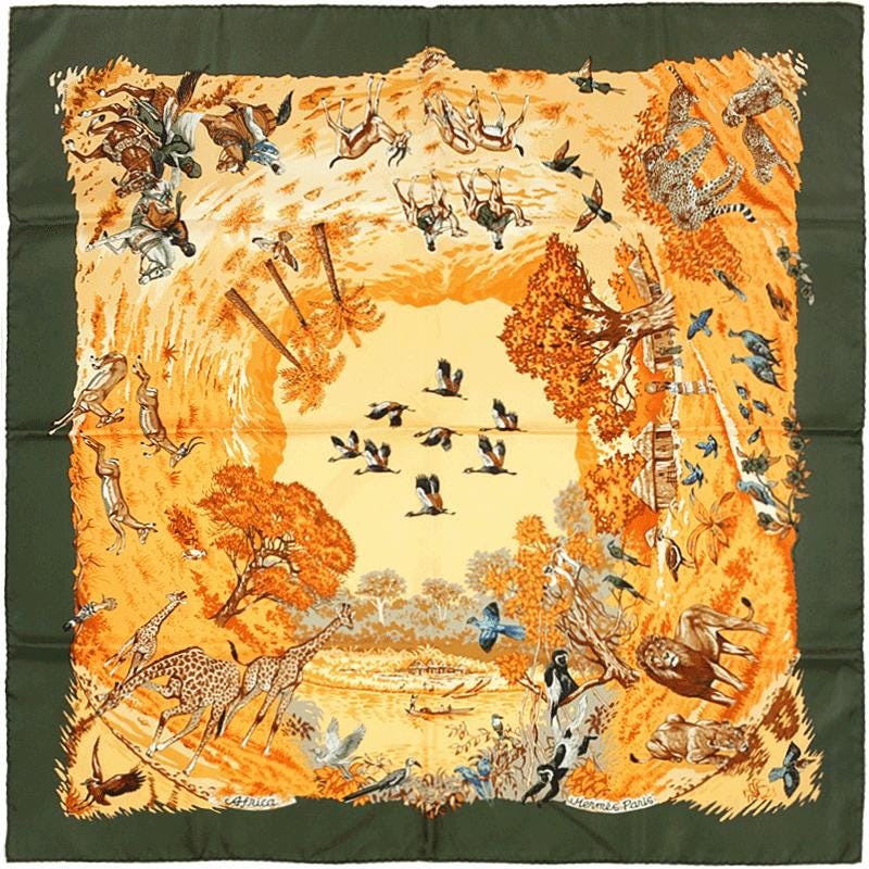 Hermes Scarf "Africa" by Robert Dallet 90cm Silk | Carre Foulard