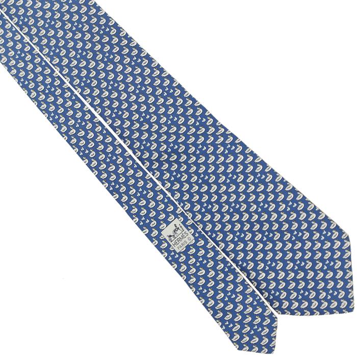 Hermes Men's Silk Tie Whimsical Ducks Pattern 7932