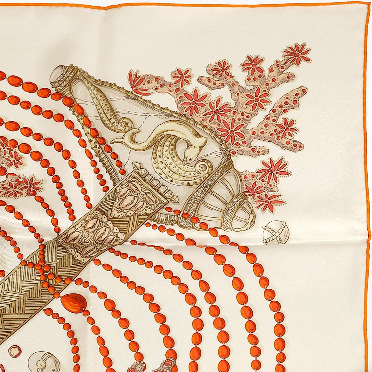 Hermes Scarf "Chemins de Corail" by Annie Faivre 90cm Silk | Carre Foulard