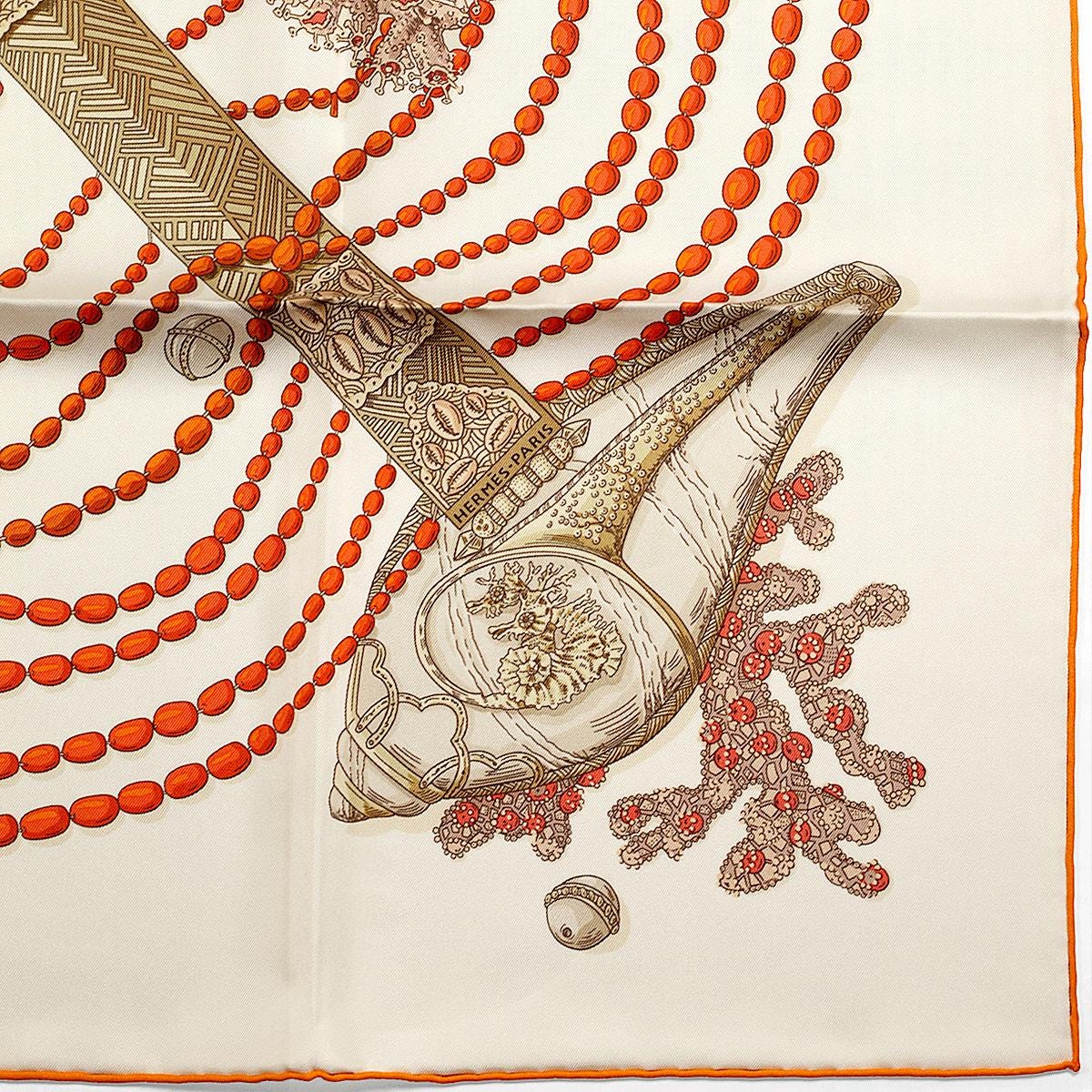 Hermes Scarf "Chemins de Corail" by Annie Faivre 90cm Silk | Carre Foulard