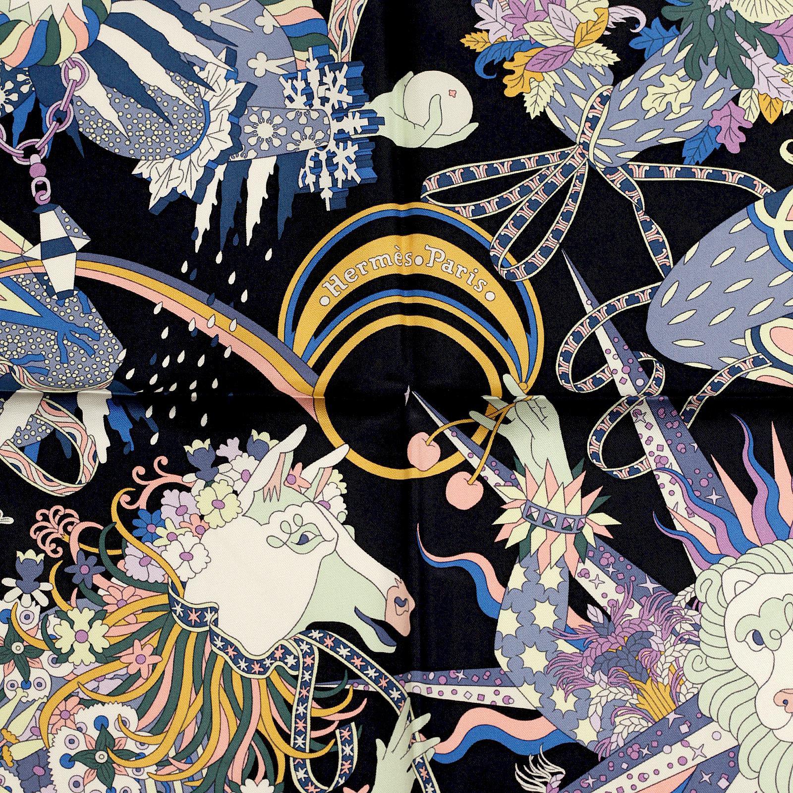 Hermes Scarf "Le Sacre des Saisons" by Pierre Marie 90cm Silk | Carre Foulard