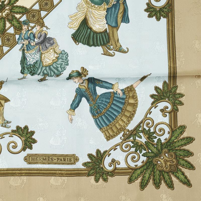 Hermes Scarf "Joies d'Hiver" by Joachim Metz 90cm Silk Jacquard | Foulard Carre