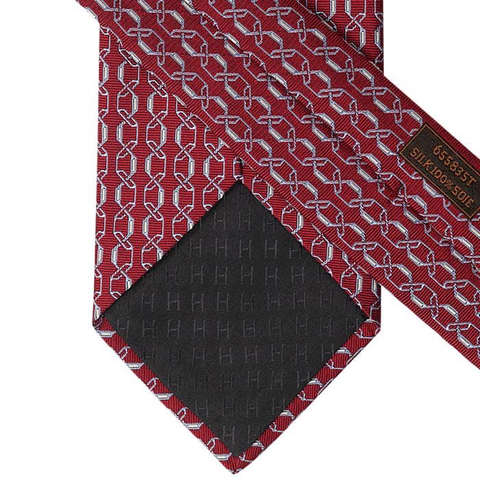 Hermes Men's Silk Tie Heavy Twill Geometric Pattern 655835T | Necktie Cravate