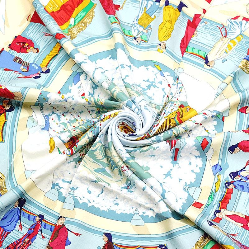 Hermes Scarf "Prieres au Vent" by Dimitri Rybaltchenko 90cm Silk | Carre Foulard