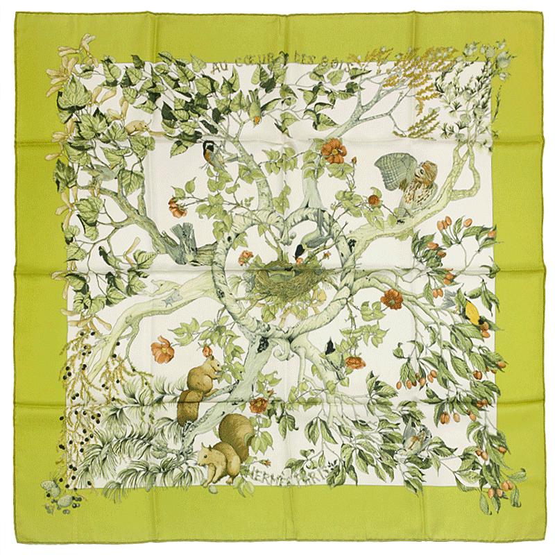 Hermes Scarf "Au Coeur des Bois" by Zoe Pauwels 90cm Silk | Carre Foulard