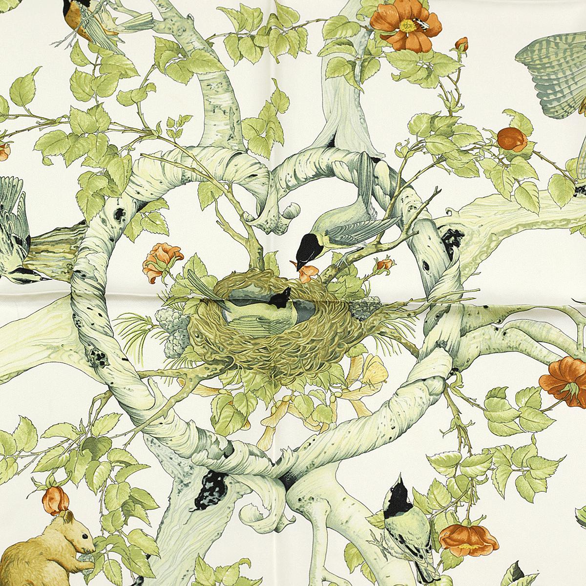 Hermes Scarf "Au Coeur des Bois" by Zoe Pauwels 90cm Silk | Carre Foulard