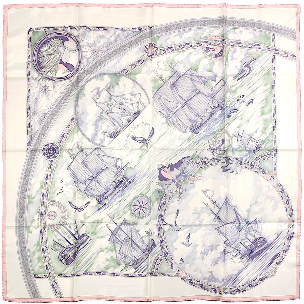 Hermes Scarf "Fregates Magnifiques" by Dominik Jarlegant 90cm Silk | Carre Foulard