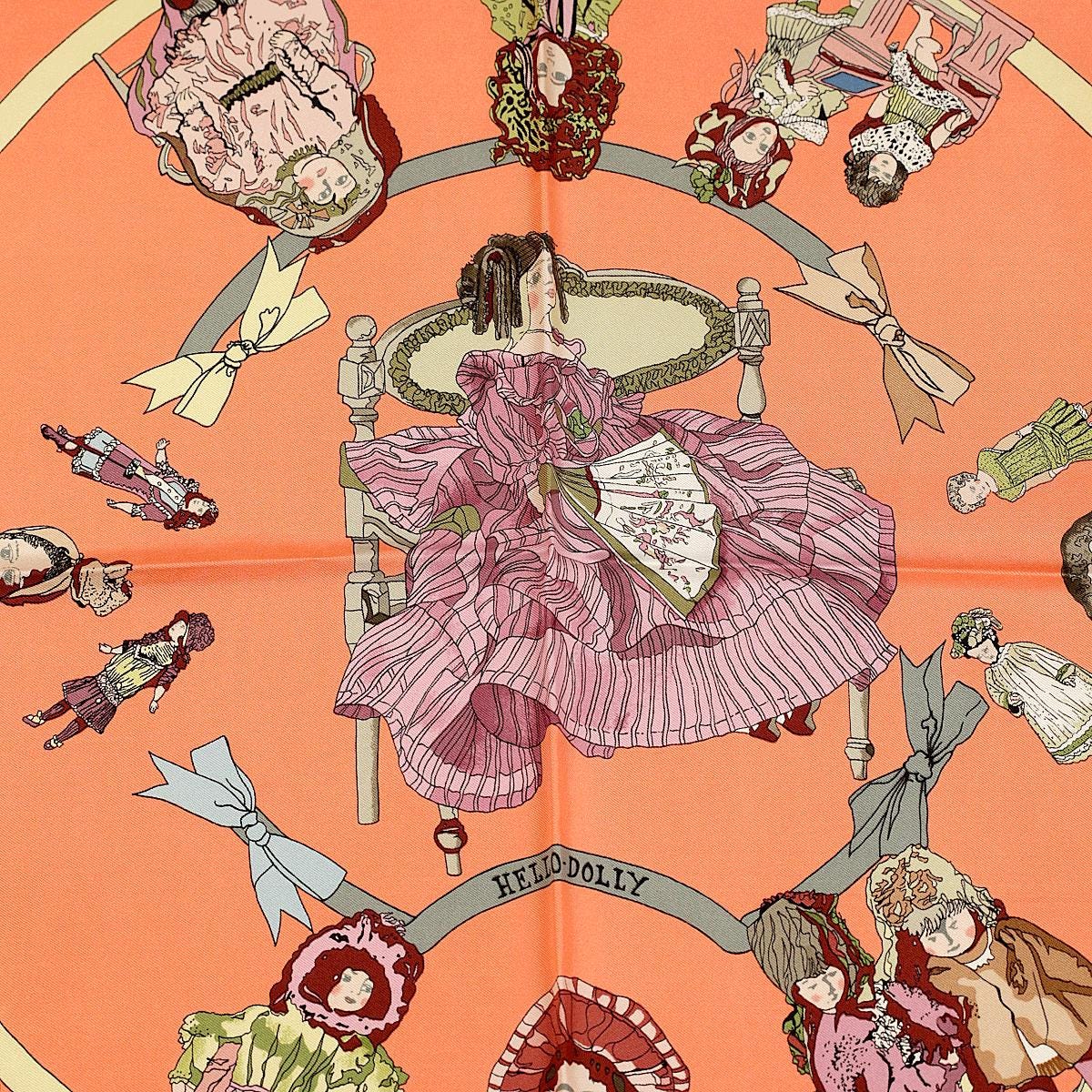 Hermes Scarf "Hello Dolly" by Loic Dubigeon 90cm Silk | Carre Foulard