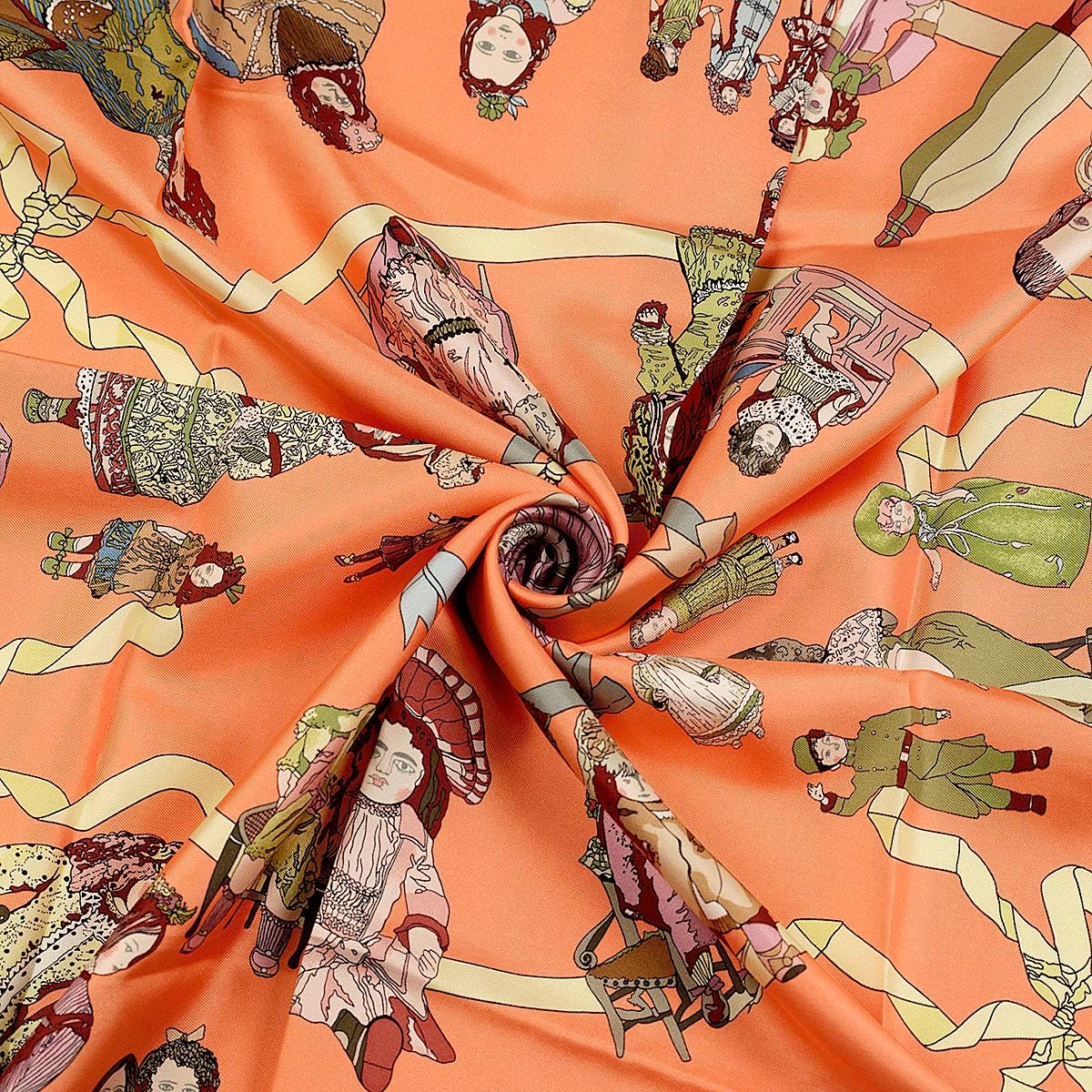 Hermes Scarf "Hello Dolly" by Loic Dubigeon 90cm Silk | Carre Foulard